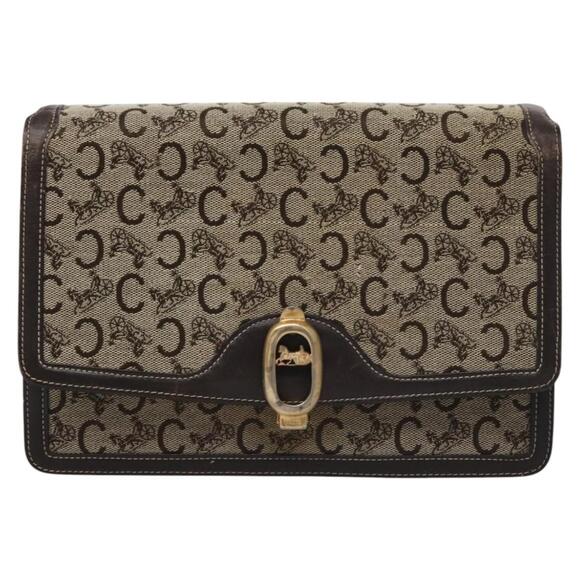 CELINE C Macadam Canvas Shoulder Bag Beige Brown - Picture 2 of 13